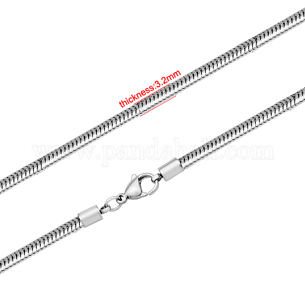Colliers avec chaîne de serpent en 316 acier inoxydable NJEW-M176-30-A-1
