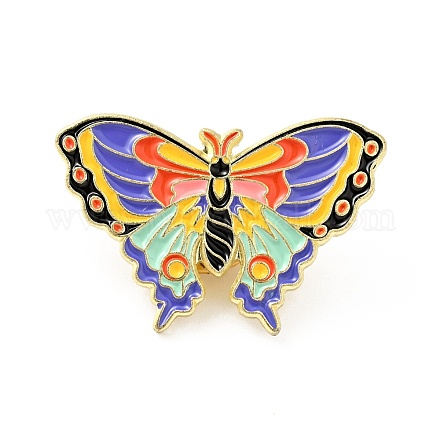 Flower Butterfly Enamel Pin JEWB-J005-07A-G-1
