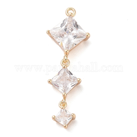 Подвески из прозрачного стекла с инкрустацией из латуни KK-S388-08G-1