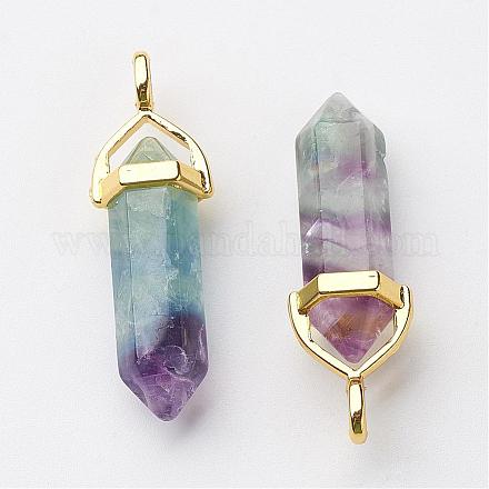 Natural Fluorite Pointed Pendants G-G902-A07-1