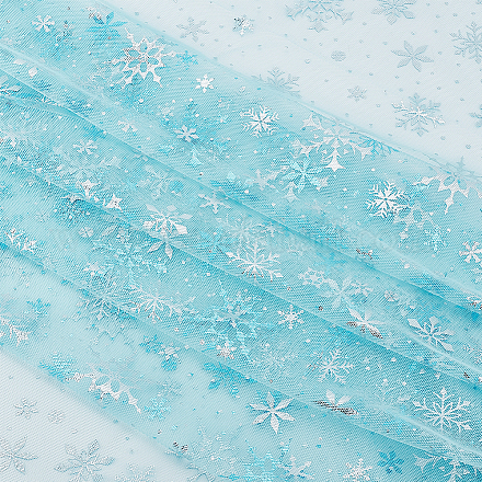 Tissu en maille de flocon de neige Benecreat 118x78 pouce DIY-WH0032-48-1