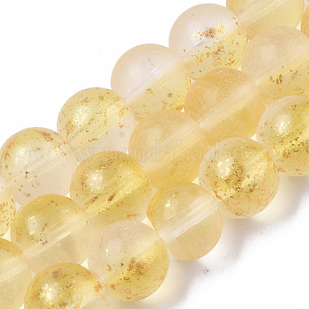 Brins de perles de verre peintes à la bombe givrée GLAA-N035-03D-C08-1