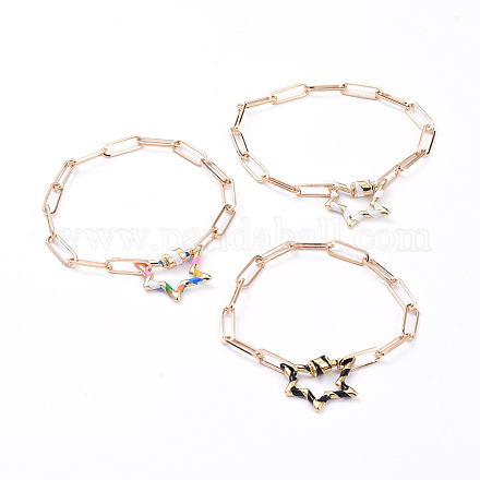Iron Paperclip Chain Bracelets BJEW-JB05114-1