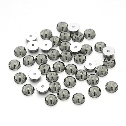 Back Plated Faceted Half Round Taiwan Acrylic Rhinestone Beads ACRT-M08-6-04-1