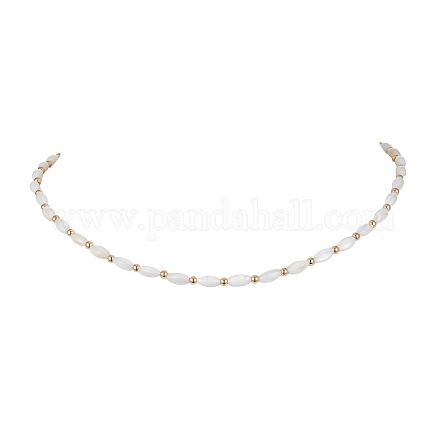 Collane di perline ovali di conchiglia naturale NJEW-JN04626-1