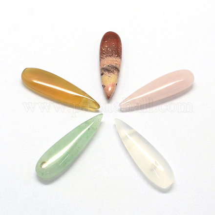 Teardrop Natural & Synthetic Mixed Stone Pendants G-Q449-06-1