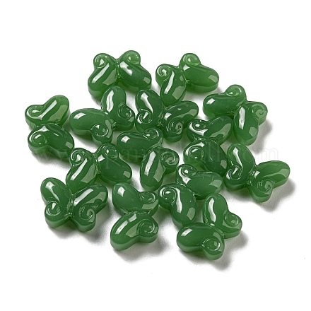 Imitation de perles de verre de jade GLAA-D017-01A-1