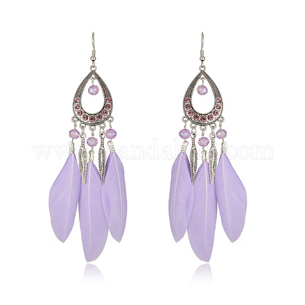 Серьги-капли из сплава со стразами FS-WGBDF6F-02-1