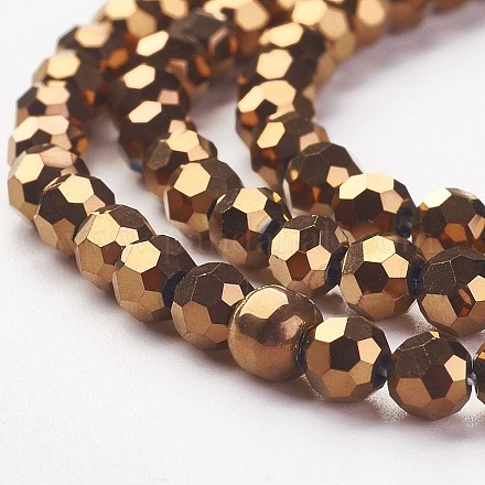 Half-Handmade Electroplated Glass Beads Strands G02QB0G3-1