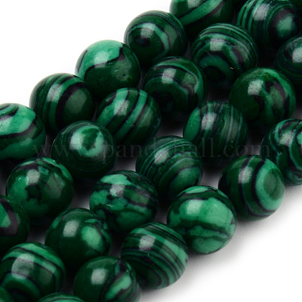 Chapelets de perles en malachite synthétique G-Q462-57-4mm-1