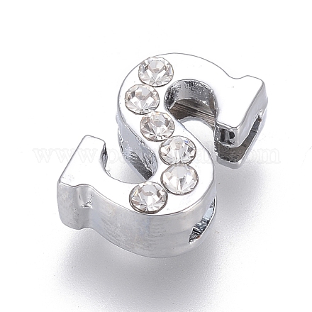Alloy Initial Slide Beads ZP1S-NLF-1