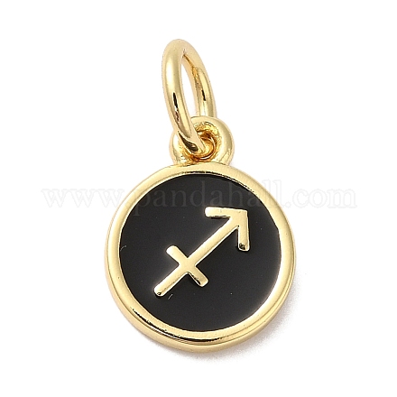 Настоящие 18-каратные позолоченные латунные эмалевые подвески KK-L216-001G-C01-1