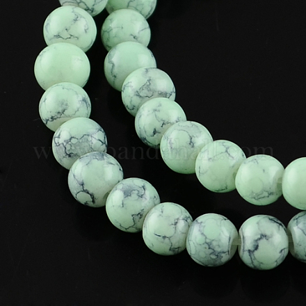 Spray Painted Glass Round Beads Strands X-DGLA-R004-12mm-18-1