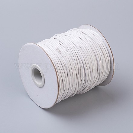 木綿糸ワックスコード  ホワイト  1.5mm  約100ヤード/ロール（300フィート/ロール） YC-R003-1.5mm-101-1