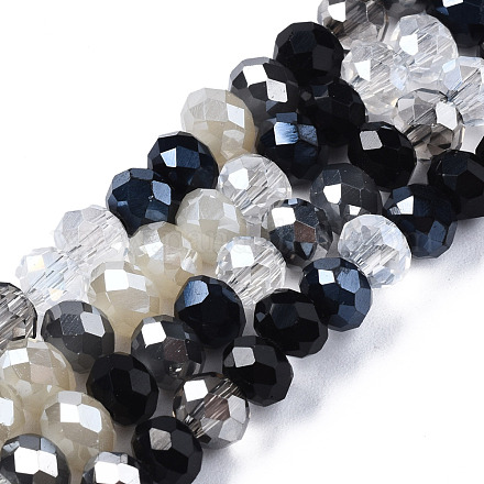 Chapelets de perles en verre électroplaqué EGLA-N002-12A-1