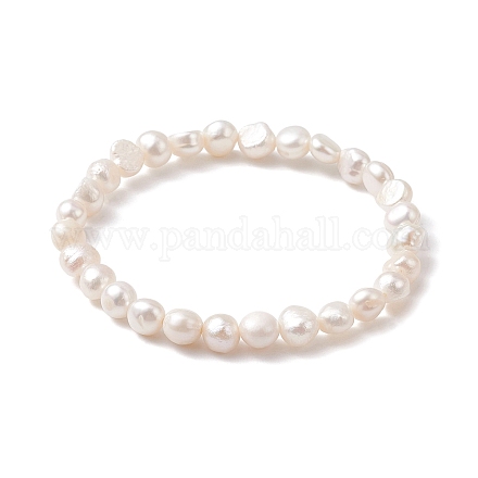 Pulseras elásticas con cuentas de perlas naturales BJEW-JB10015-1