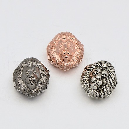 Alloy Lion Head Beads PALLOY-M116-01-FF-1