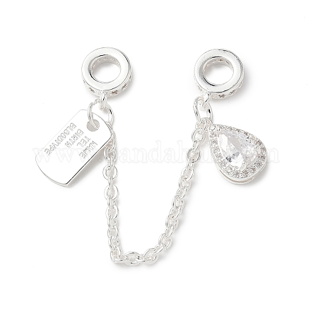 Латунный микропаве прозрачный кубический цирконий кабельная цепочка европейские бусины KK-G531-07C-S-1