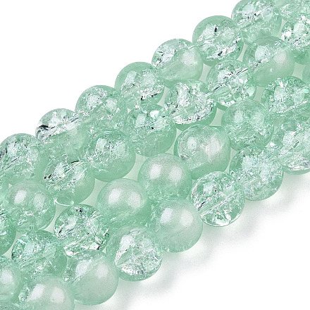 Hebras de perlas de vidrio craquelado translúcido CCG-T003-01J-1