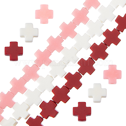 3 нитка 3-х цветных синтетических коралловых бусин CORA-FH0001-02-1