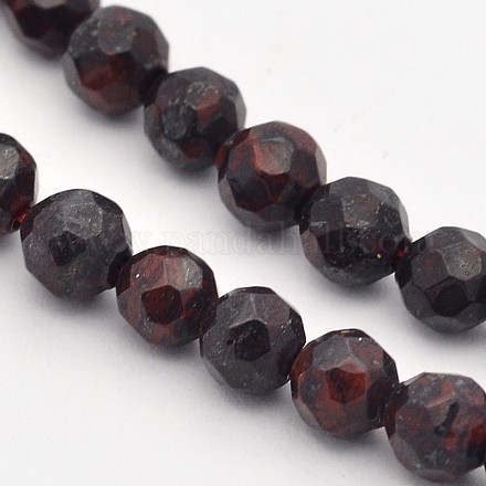 Chapelets de perles en pierre de sang naturelle G-E302-086-4mm-1