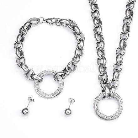 304 Stainless Steel Jewelry Sets SJEW-E072-09P-1