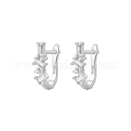 Элегантные геометрические серебряные серьги с цирконием TC0914-2-1