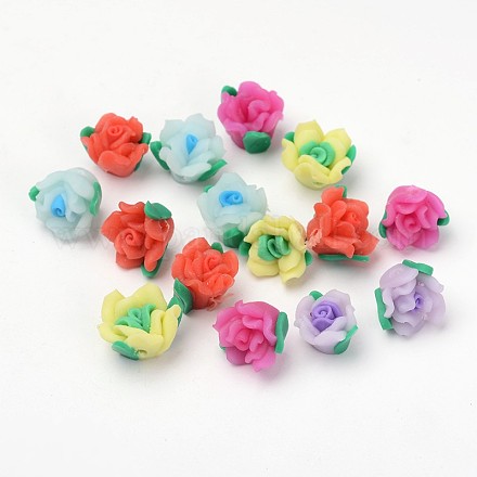 Perles de fleur 3D en pâte polymère manuelles X-CLAY-Q201-M02-1