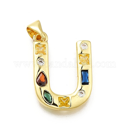 Латунные микропаве прозрачные подвески с фианитом KK-G521-01G-U-01-1