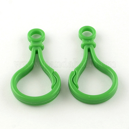 Opaque Solid Color Bulb Shaped Plastic Push Gate Snap Keychain Clasp Findings KY-R006-09-1