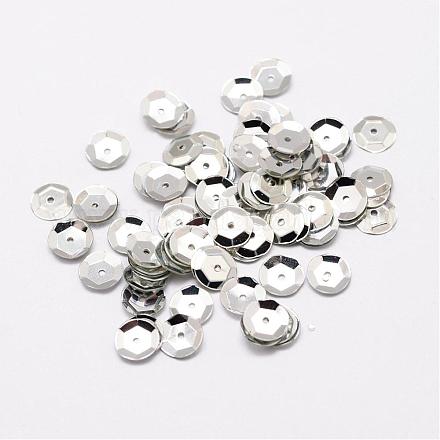 Perles de paillette en plastique PVC-A001-6mm-08-1