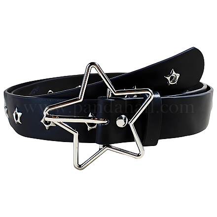 Ремни-цепочки из искусственной кожи с застежками в виде звезд из сплава DIY-WH20007-285A-1