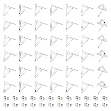 201 фурнитура для сережек-гвоздиков из нержавеющей стали с отверстием EJEW-UN0002-34A-1