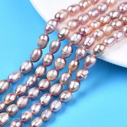Fili di perle di perle d'acqua dolce coltivate naturali PEAR-N012-06A-1