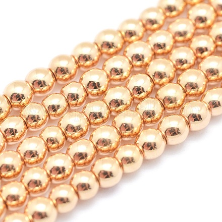 Chapelets de perles en hématite synthétique sans magnétiques G-L485-01G-LG-1