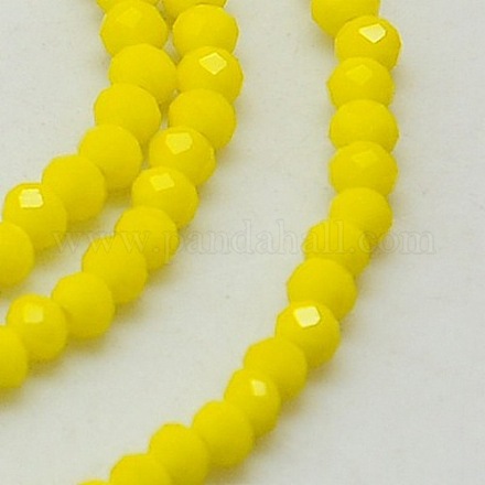 Faceted Imitation Jade Glass Rondelle Beads Strands X-GLAA-F003-A01-1