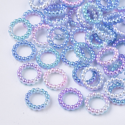 ABS Plastic Imitation Pearl Linking Rings OACR-N005-10mm-04-1