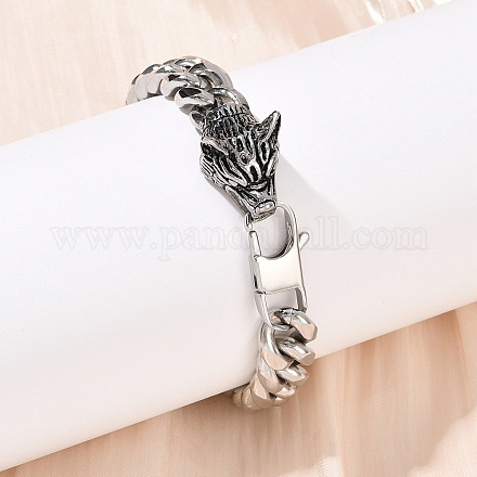 Браслеты из кубинской цепи из нержавеющей стали 304 для мужчин BJEW-I321-01ASP-1