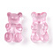 Resin Cabochons, Bear, Pink, 17.5x10.5x7.5mm
