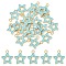 Alloy Enamel Pendants, Star, Light Gold, Deep Sky Blue, 16x14x2mm, Hole: 1.6mm, about 20pcs/bag