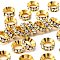 Brass Rhinestone Spacer Beads, Grade A, Rondelle, Golden, Crystal, 12x5mm, Hole: 6mm