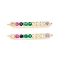 Rack Plating Brass Micro Pave Cubic Zirconia Connestor Charms, Long-Lasting Plated, Real 18K Gold Plated, Cadmium Free & Nickel Free & Lead Free, Strip, Colorful, 24x2x2.5mm, Hole: 1mm