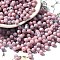Picasso Baking Paint Glass Seed Beads, Bicone, Pearl Pink, 4.5x4mm, Hole: 1.1mm, about 6428pcs/pound