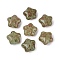 Picasso Opaque Glass Beads, Star, Dark Sea Green, 15~15.5x15.5~16x8~8.5mm, Hole: 1~1.5mm, About 213pcs/pound