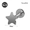 G23 Titanium 17 Gauge Internally Threaded Labrets, Piercing Jewelry for Women Men, Stainless Steel Color, Star, 6mm, Pin: 1.2mm