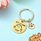 Alloy Enamel & 201 Stainless Steel Keychain, with Alloy Findings, Paw Print, 6.2cm, Pendant: 18~30mm