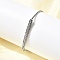 304 Stainless Steel Rhinestone Link Bracelets, Stainless Steel Color, 7-3/8 inch(18.6cm)