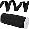 Gold and Silver Sparkle Elastic Side Nylon Ribbon, Webbing Garment Sewing Accessories, Black, 5/8 inch(15mm), about 50yards/roll(45.72m/roll)