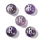 Natural Amethyst Beads, Rondelle with Letter, Letter R, 8.5~9x5~5.5mm, Hole: 1.2mm
