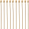 Brass Ball Head Pins, Long-Lasting Plated, Real 18K Gold Plated, 20mm, Pin: 0.6mm, 22 Gauge, Head: 1.8mm 300pcs/set